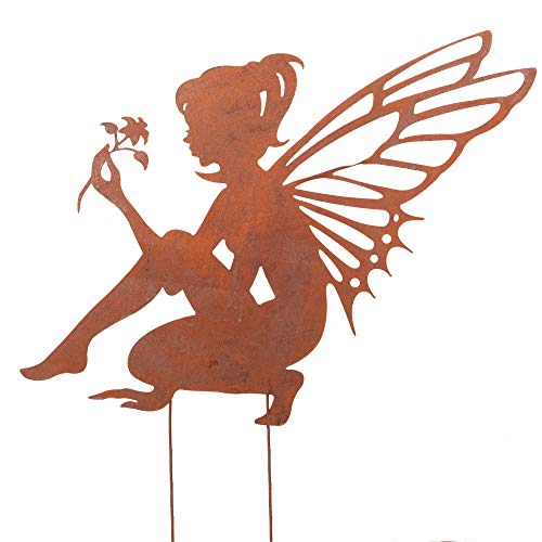 Unus Gartenstecker Elfe Sitzend Gro Gartendeko F R
