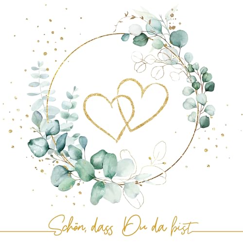 20 Servietten Herzen Um Eukalyptus Wei Hochzeit Heirat