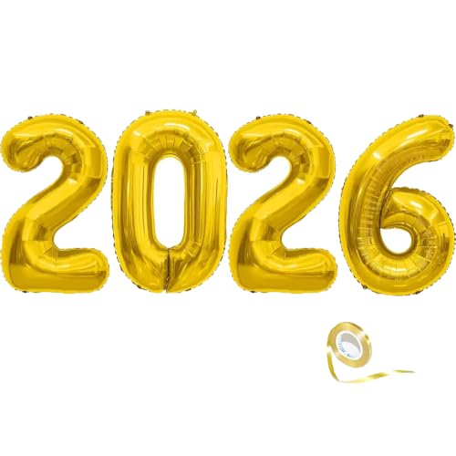 Hcrxvv Silvester Deko 2026 Folienballons Riesen Zahl Ballons