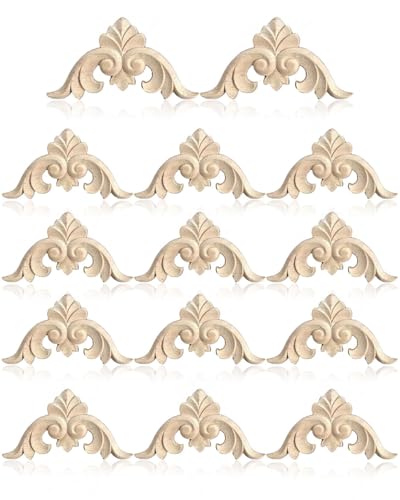 Tpzorjx 14pcs Holz Geschnitzte Ecke Onlay Applique Ornament
