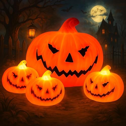 4pcs Herbstdeko K Rbis Laternen Halloween Deko K