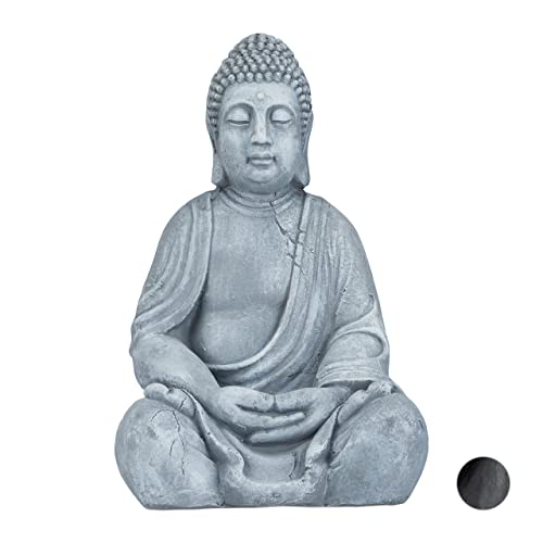 Relaxdays Xl Buddha Figur Sitzend 50 Cm Hoch