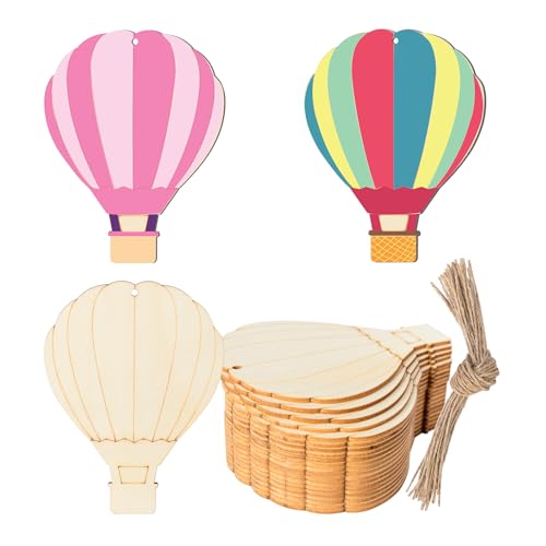 Hei Luftballon Ausschnitt Holz Blanko Mit Bindf Den