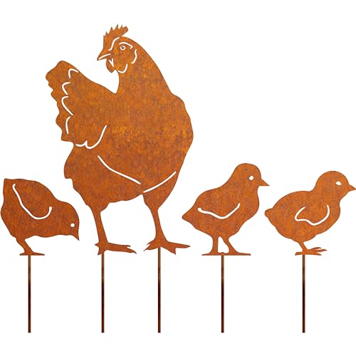 Jyuecian H Hner Gartenstecker 4er Ostern Rost Deko