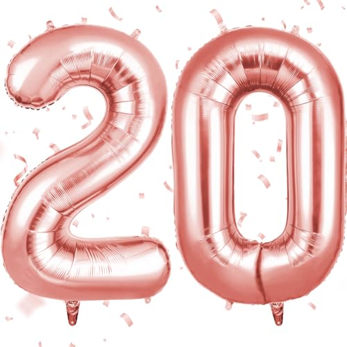 Offcup Zahlen Luftballon 20 Geburtstag Ros Gold Folienballon