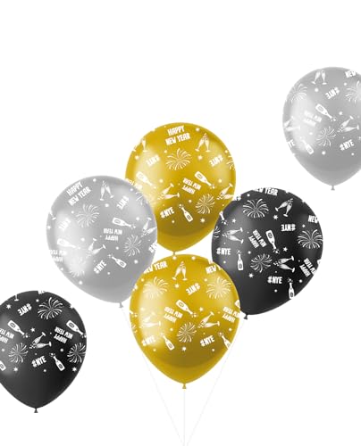 Folat 63769 Latexballons Blackgold Hny Schwarz Gold Silber