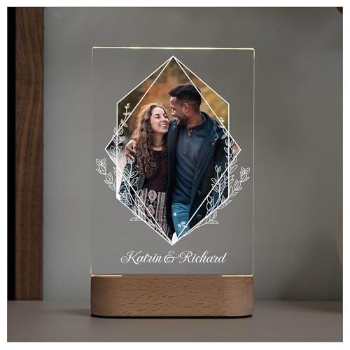 Geschenkfreude Acrylglas Bild Mit Wunschname Und Foto Beleuchteter