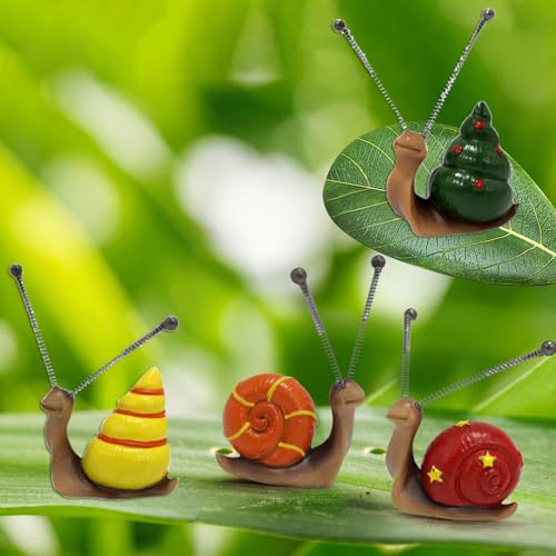 Norhogo 4 St Ck Deko Garten Schnecke Figuren