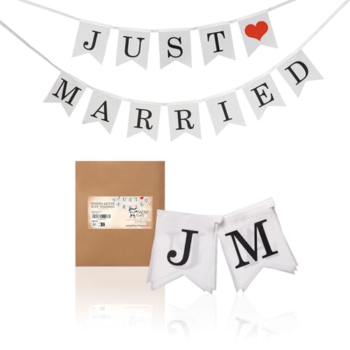 Pheno Flags Wimpelketten Set Just Married Aus Stoff