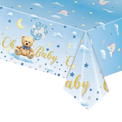 Popoyu 54 X 108 Zoll Blaue Babyparty Tischdecke