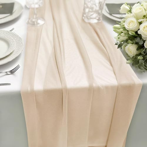 Chiffon Tischl Ufer Champagner 70x300cm 1 St Ck