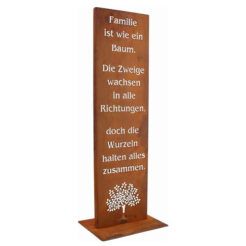 Rostikal Gartenschild Familie 55 Cm Handgefertigtes Edel Rost
