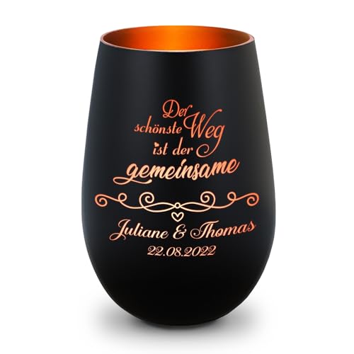 Gravurzeile Deko Windlicht Aus Glas Mit Gravur Der