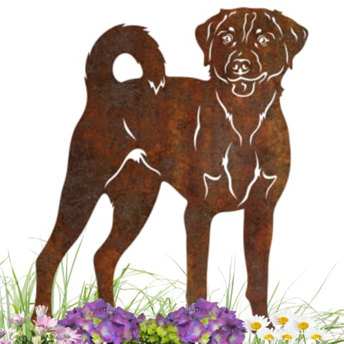 Terma Stahldesign Edelrost Gartenstecker Hund Appenzeller Sennenhund Metall