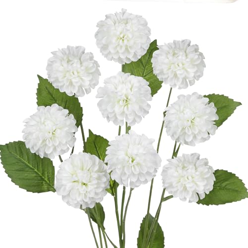 Hollyone Wei K Nstliche Dahlien Deko Kunstblumen Zweige