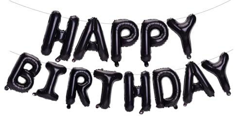Pigetale Schwarz Happy Birthday Folienballons 16 Zoll Happy