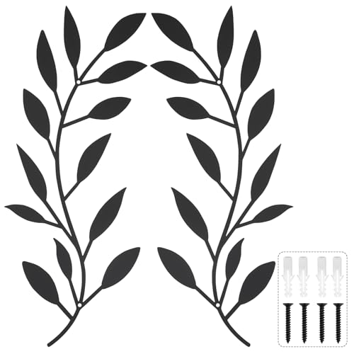 Critive Shop 2pcs Metall Baum Blatt Wanddekoration Schwarze