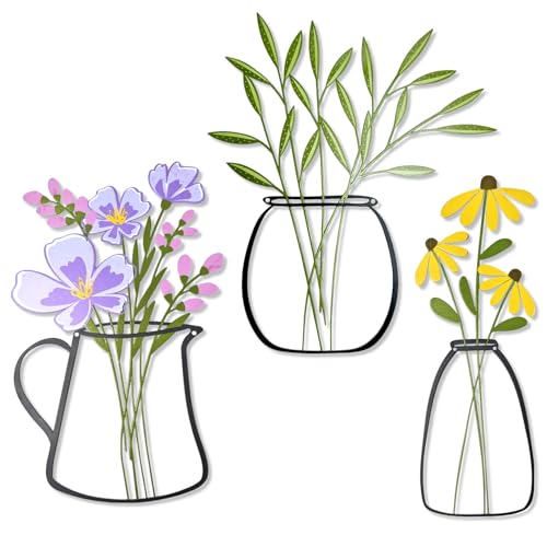 3 St Ck Metallblumen Wanddekoration Metallblumen Wandkunst Deko