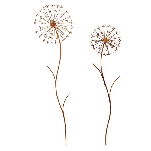 Gartenstecker Pusteblume L Wenzahn 2er Set In Rostoptik