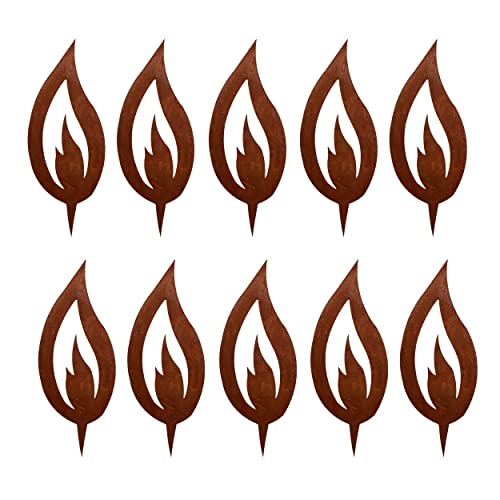 Rostikal Flammen 10er Set 10 Cm Edelrost Kerzenflamme
