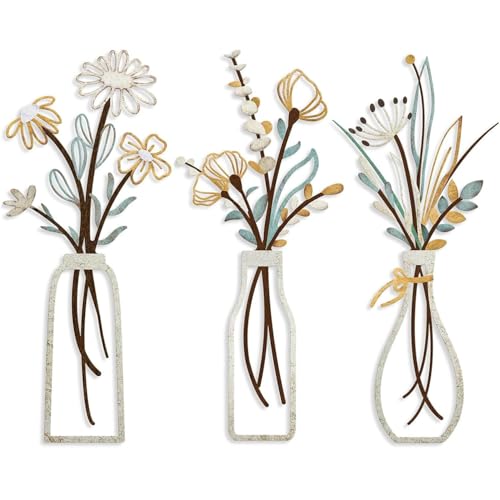 Sunaiad Wanddeko Wohnzimmer Metall Blumen K Che Wanddekoration