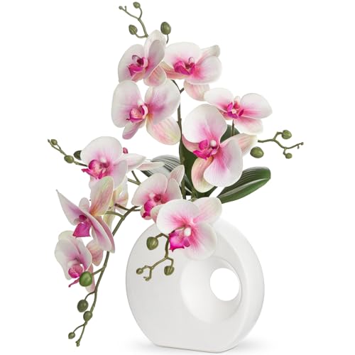 Kunstpflanze Orchideen Mit Keramik Donut Vase K Nstliche