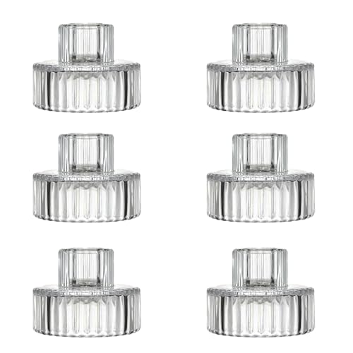 6er Glas Kerzenhalter Kerzenst Nder 2 In 1