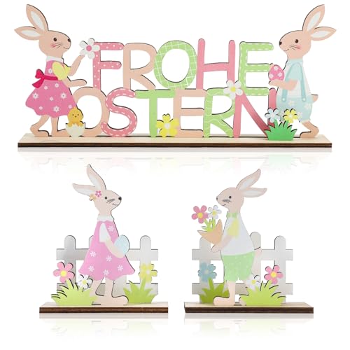 3 St Ck Osterhase Deko Aus Holz Osterdeko