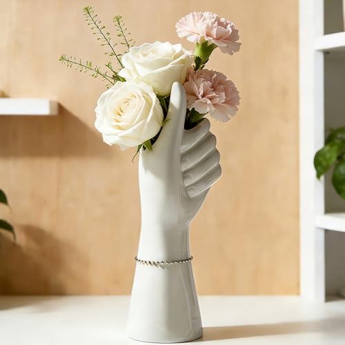 Disoza Wei Vasen Tischdeko Keramik Modern Hand Vase