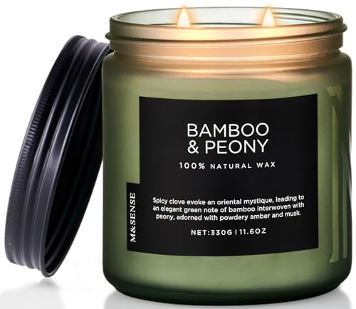 M Sensebamboo Peony 2 Wick Scented Candle 330g