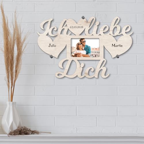 Personalisierter Led Bilderrahmen Aus Holz Mit Gravur Geschenkidee