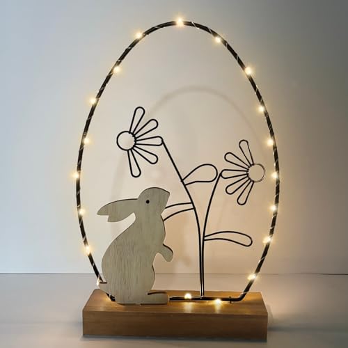 Jingtops Led Hase Figur Ostern Mit Timer Beleuchtetes