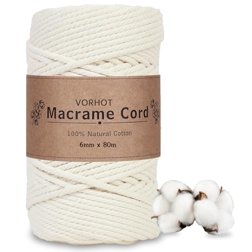 Vorhot Makramee Garn 6mm X 80m Beige Makramee