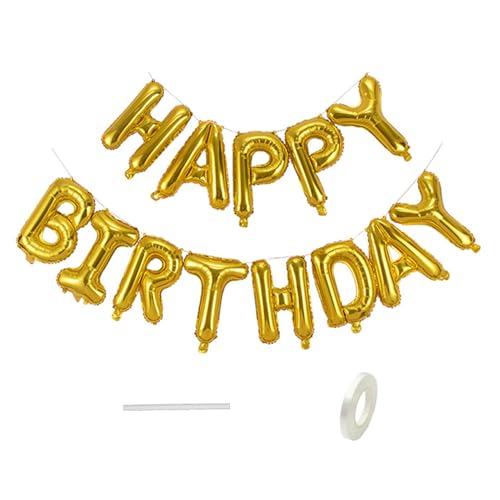 Diffaxy Golden Happy Birthday Luftballon 16 Zoll Happy