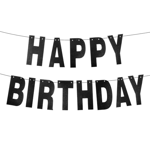 Schwarzes Happy Birthday Girlande Banner Alles Gute Zum