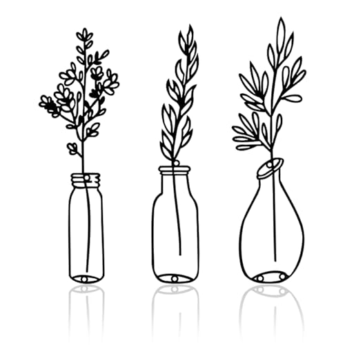 Onperpoe 3 St Ck Metall Blattpflanze Wanddeko Schwarz