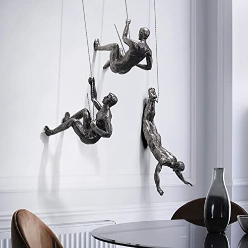 Pevfeciy Wanddeko Wohnzimmer Kletter Skulptur Climbers Figur Deko