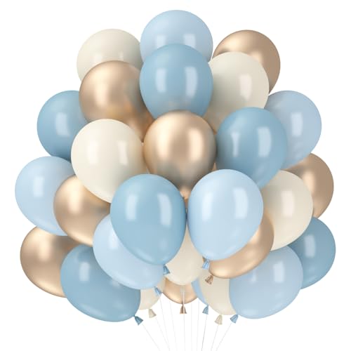 Luftballon Blau Beige 60 St Ck Blaue Luftballons