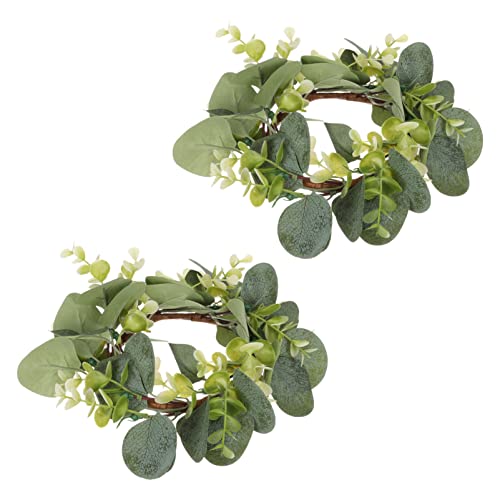 Milisten 2pcs Kerzenringe K Nstliche Eukalyptus Bl Tter