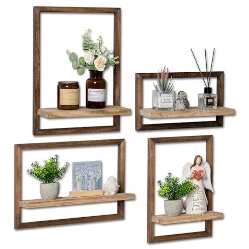 Walasis Wandregal Holz Wanddeko Wohnzimmer 4er Set Regale
