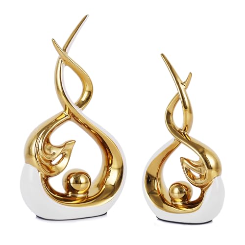 Moderne Abstrakte Kunst Keramikstatue 2 St Ck Wei