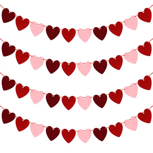 40 Filzherzen Valentinstagsdekoration 4 St Ck Valentinstags Girlande