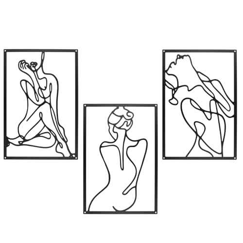 Zeonhei 3 St Ck Metallbilder Wanddeko Schwarz 33x22cm