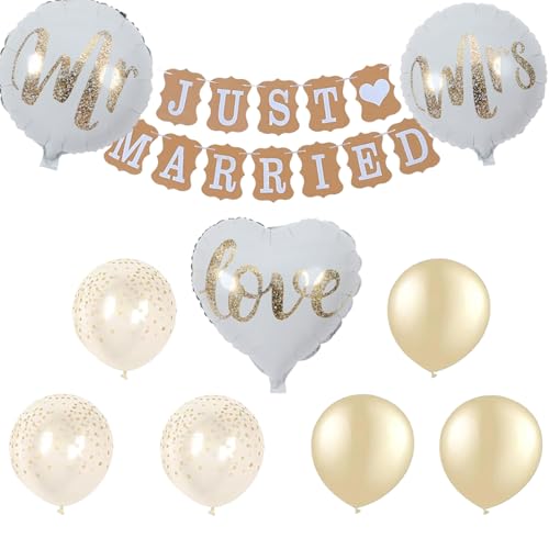 Hochzeitsdeko Set Just Married Girlande Banner Mit 9