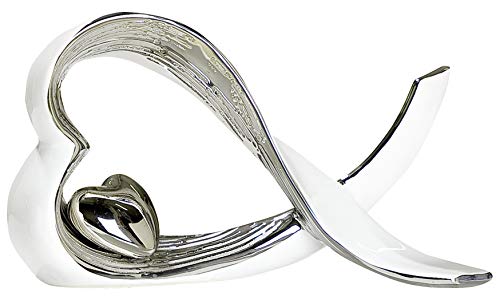 Wundersch Ne Skulptur Dekofigur Herz Aus Keramik Wei