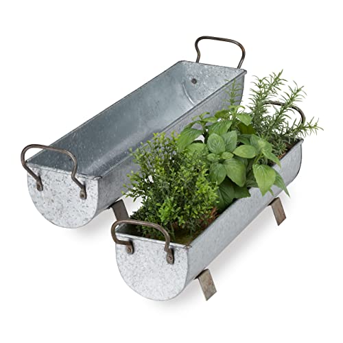 Relaxdays Blumenkasten Dachrinne 2er Set Garten Innen Vintage