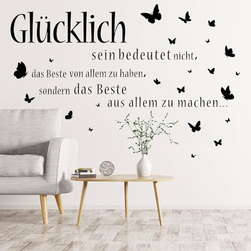 Wandtattoo Wohnzimmer Spr Ch Gl Cklich Inspirierende Wandsticker