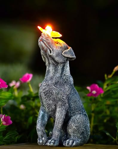 Yeomoo Hund Figuren Mit Schmetterling Solar Deko F