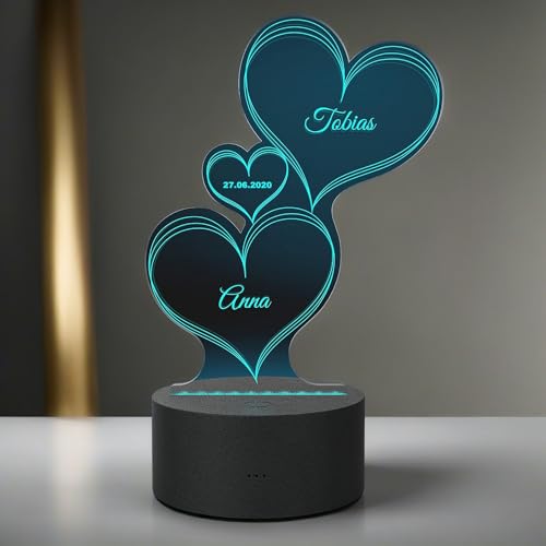 Smyla Led Herz Leuchte Mit Gravur Personalisiert Led