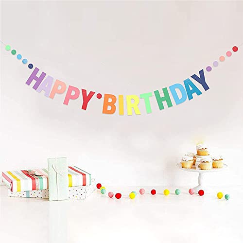 Hefoklu Happy Birthday Banner Geburtstagsdeko Pre Strung Bunte